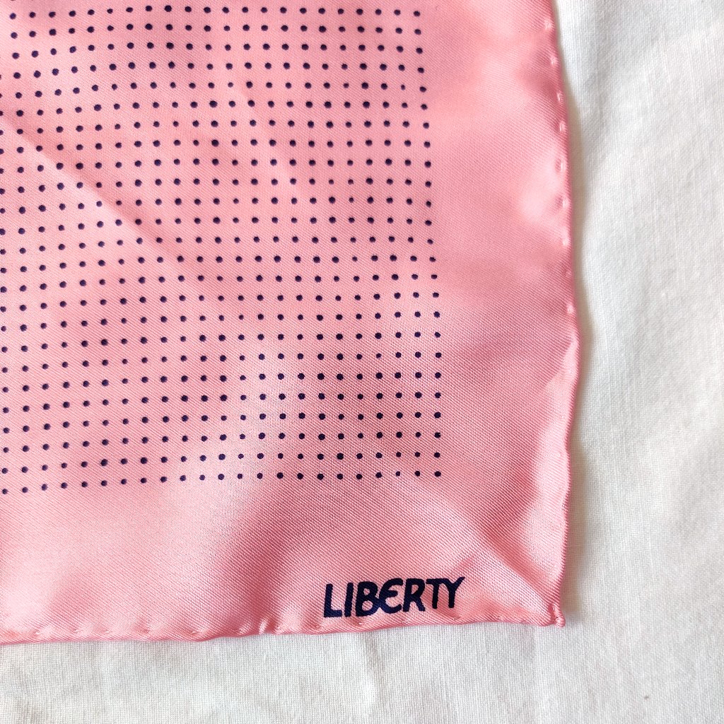 Liberty Of London Pink Polka Dot Silk Scarf